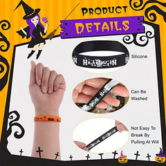 2pcs Halloween Silicone Bracelet Waterproof Rubber Wristband