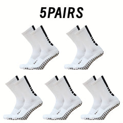 5 Pairs Breathable Anti-slip Football Socks - Men's & Women's
