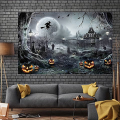 Halloween Decoration Banner 109x179cm Spooky Happy Halloween Pumpkin Backdrop