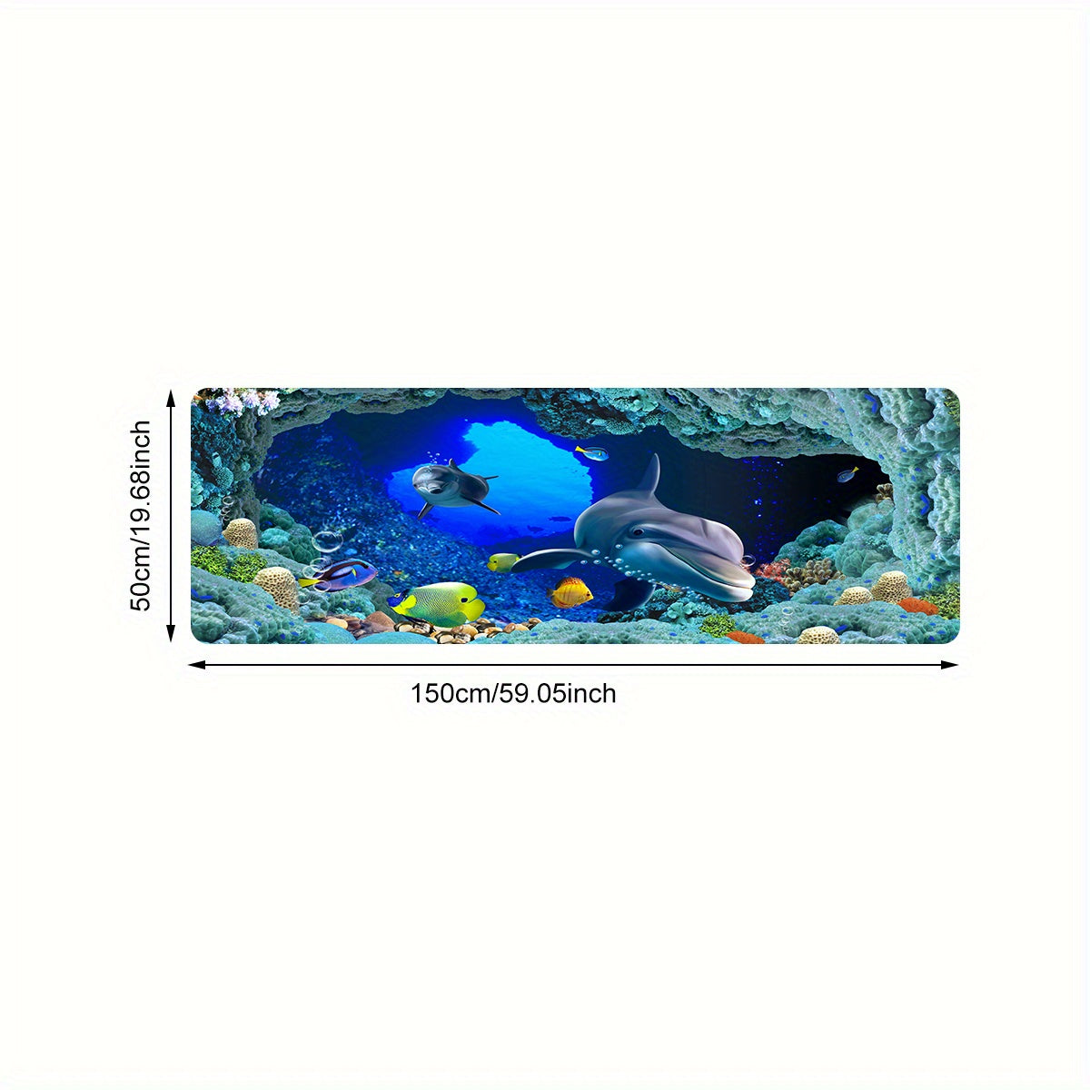 3D Kitchen Rug Dolphin Ocean Fish Printing Floor Mat