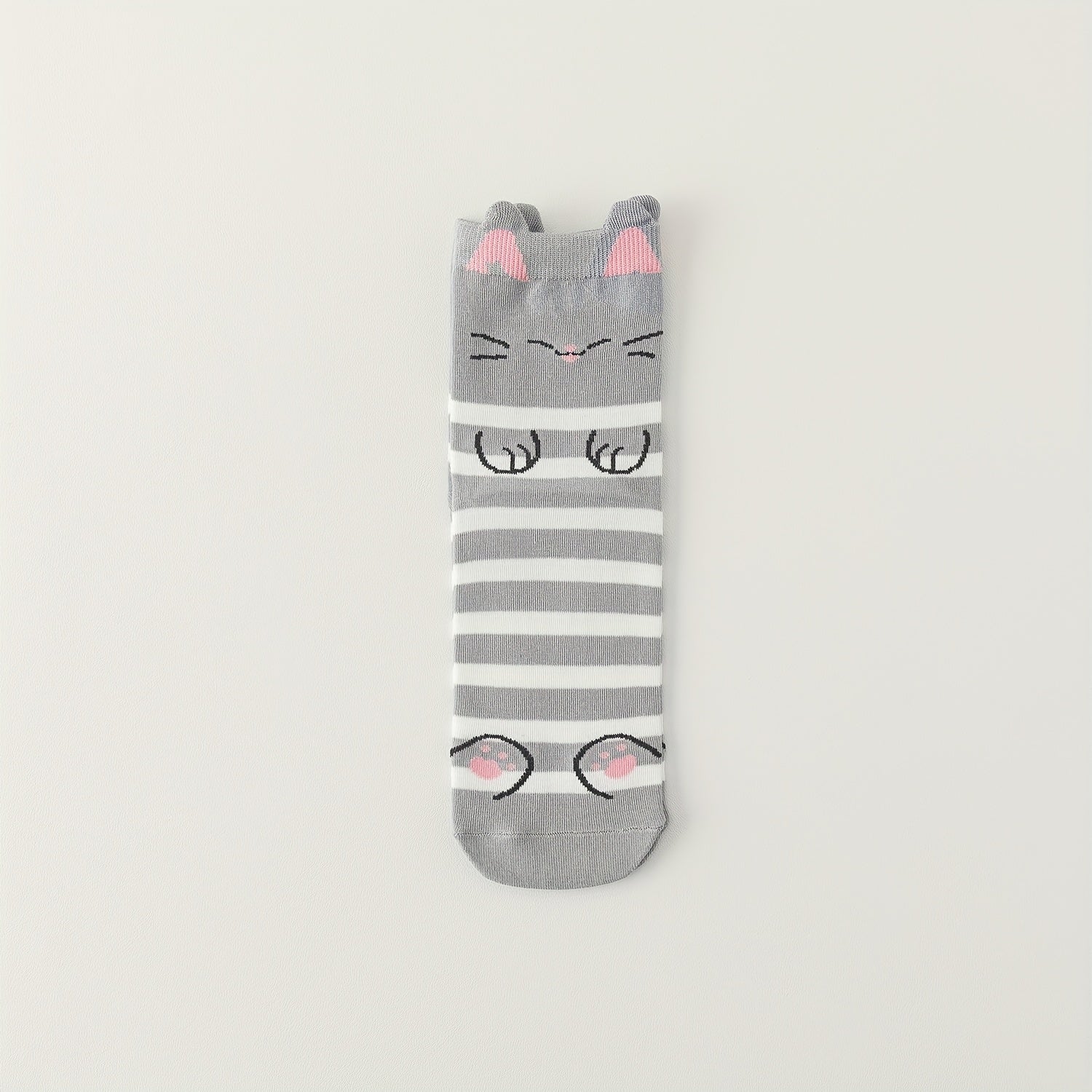 5 Pairs Cat Print Socks Lightweight Women's Stockings & Hosiery