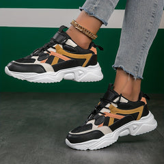Women's Mesh Chunky Sneakers Lace Up Platform Shoes
