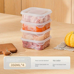 4pcs Clear Food Storage Box With Locking Lid Sealed Storage Baskets