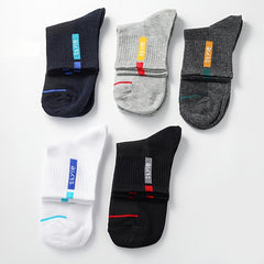 5 Pairs Men's Breathable Cotton Ankle Socks for Sports