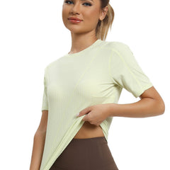 Women's Sports Yoga Short Sleeve T Shirt Casual Workout Top