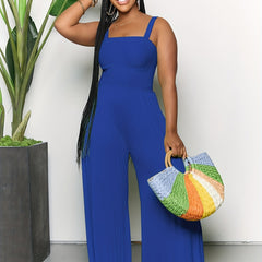 Sleeveless Wide Leg Jumpsuit Casual Suspender Jumpsuit