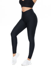 Striped Wide Waistband Sports Leggings With Pocket