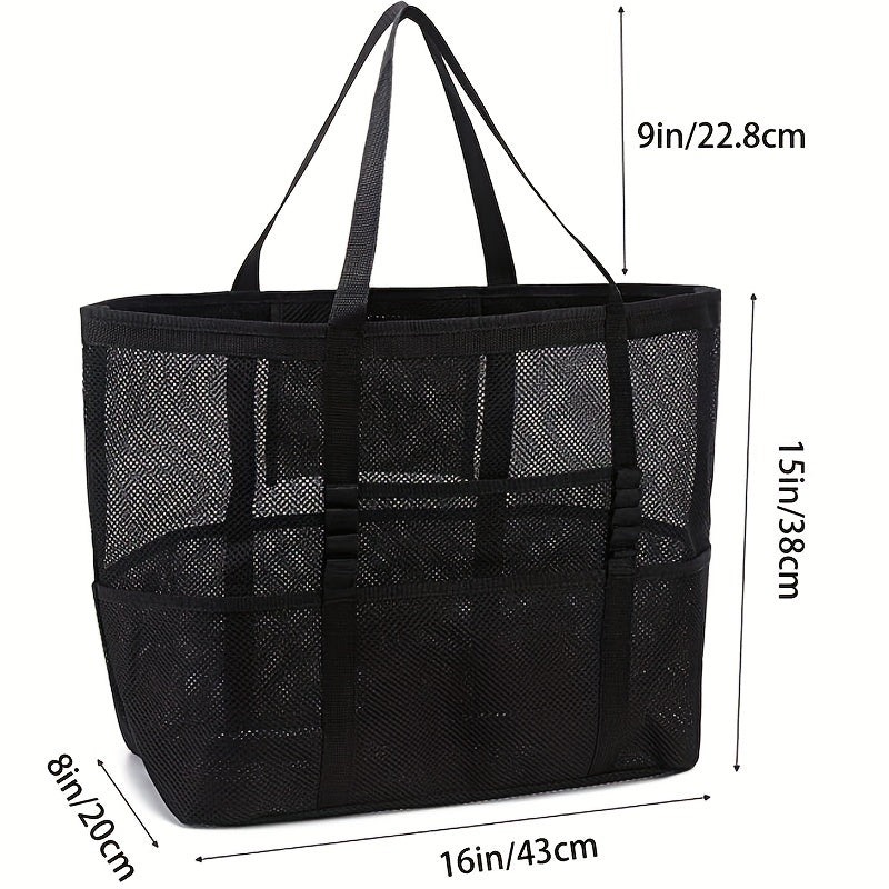 Beach Mesh Bag Portable Toiletry Travel Bag Family Camping