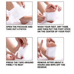 10pcs Wildly Wormwood Foot Pad Dehumidifying Massage Improve Sleep Stickers