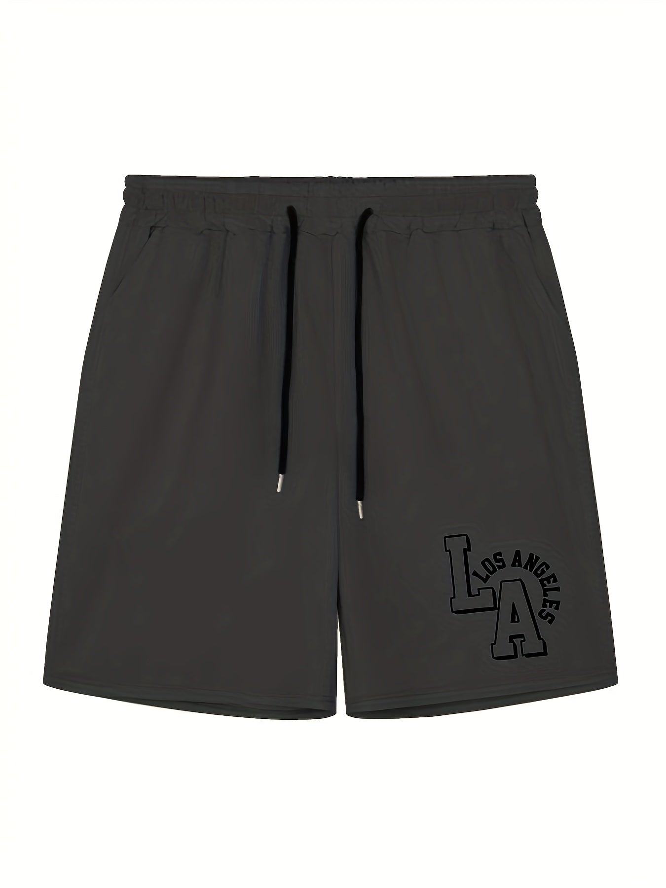 Men's Casual LA Graphic Drawstring Shorts for Summer