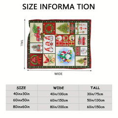 Christmas Holiday Santa Snowman Bird Flannel Blanket Soft Comfortable