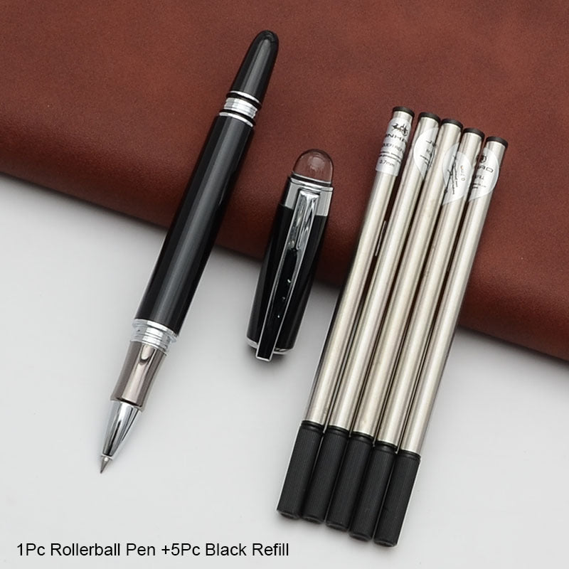 Lacquer Metal Roller Ball Pen Silver Clip 2 Colors Office Business School Gift
