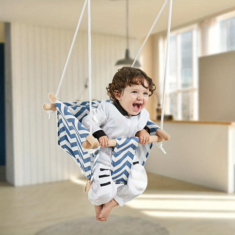Canvas Baby Swing with Soft Backrest Cushion