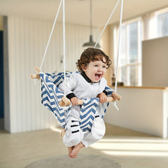 Canvas Baby Swing with Soft Backrest Cushion