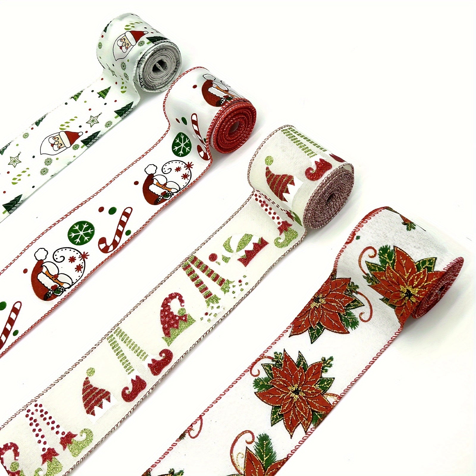 4.57 Meter Christmas Wired Ribbon Xmas Tree Burlap Ribbon