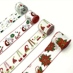 4.57 Meter Christmas Wired Ribbon Xmas Tree Burlap Ribbon