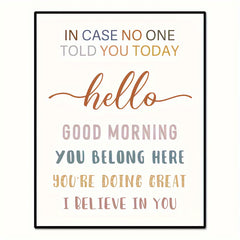 Inspirational Wall Art Good Morning You Do Well Teacher Gift 20x32