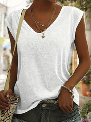 Summer Women's Solid V Neck Tank Top