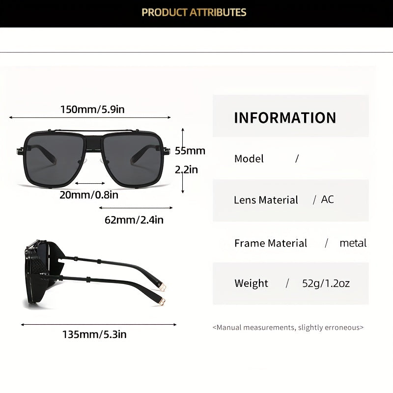 Steampunk Metal Frame Aviator Sunglasses UV400