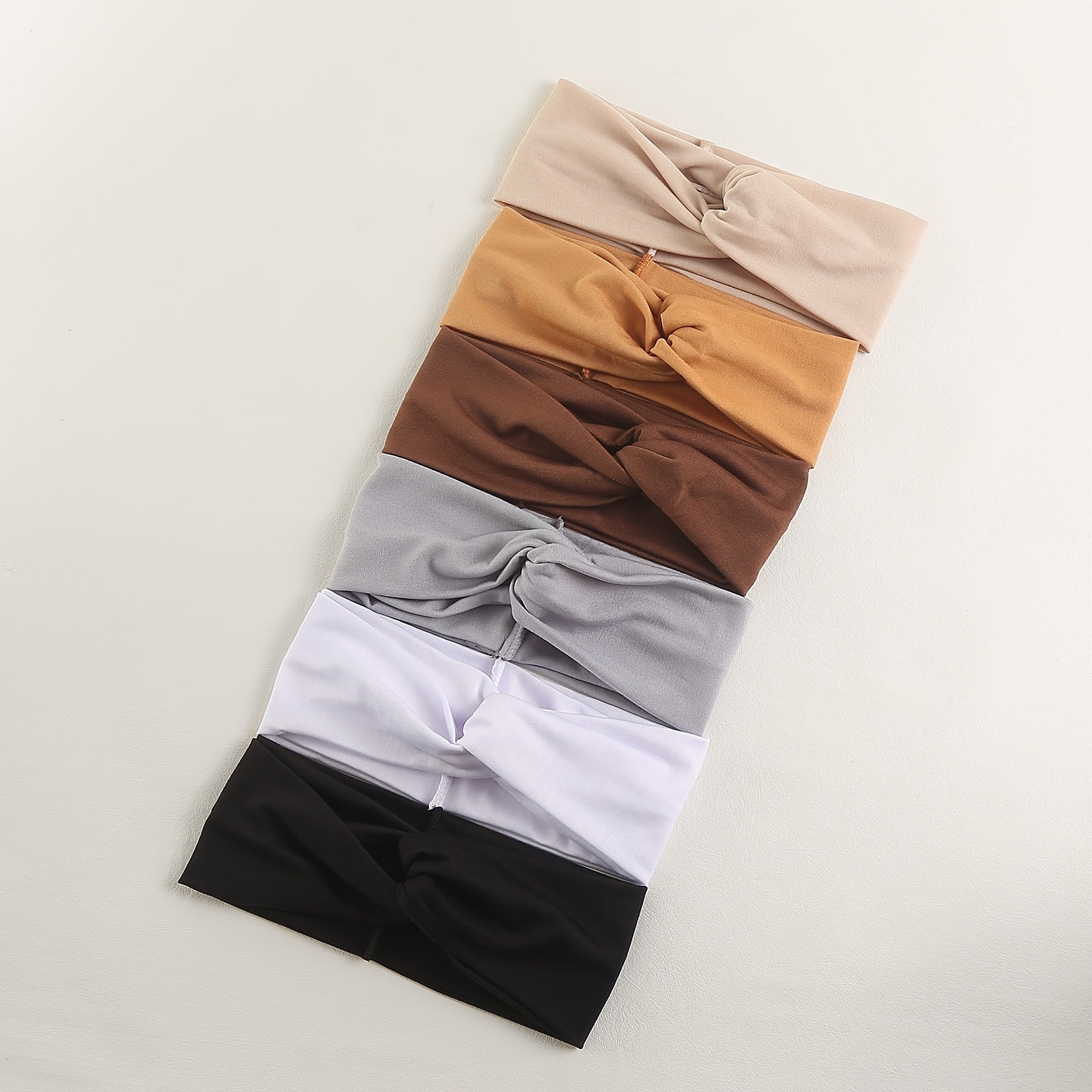 6pcs Stretchy Headbands for Women Solid Hair Accessories