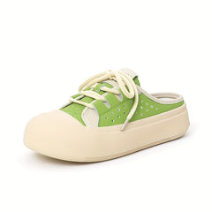 Women's Lace-up Mules Sneakers Retro Lightweight Walking Shoes