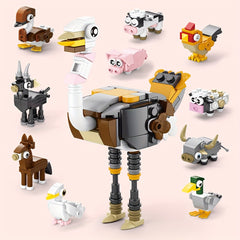 10pcs Mini Farm Animals Building Blocks Toys Birthday