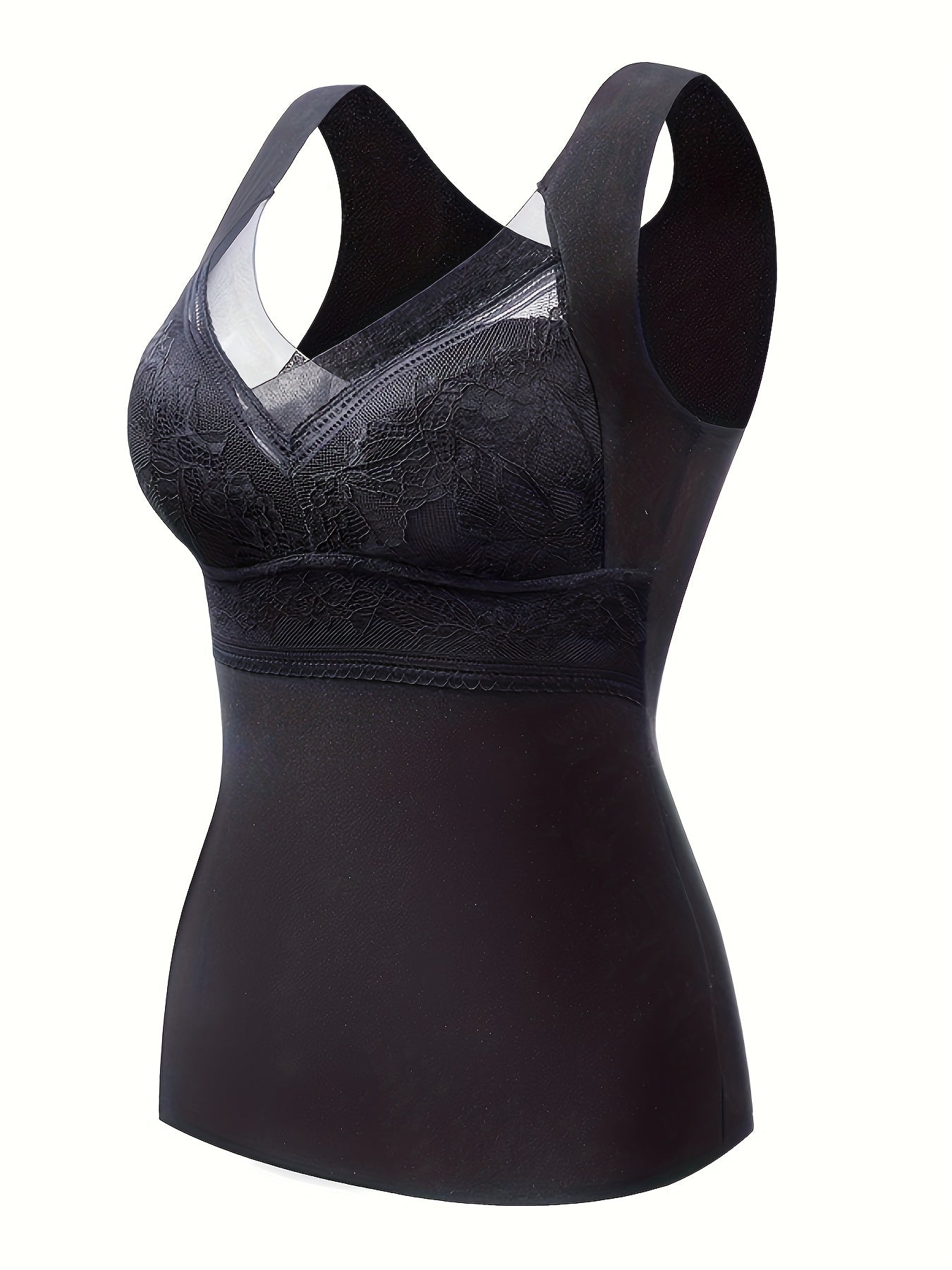 Contrast Lace Tank Top V-Neck Sleeveless Top Women's Lingerie