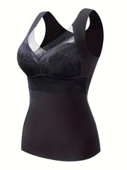 Contrast Lace Tank Top V-Neck Sleeveless Top Women's Lingerie