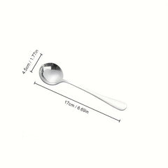 6pcs Stainless Steel Soup Spoons Round Dinner Table Spoons