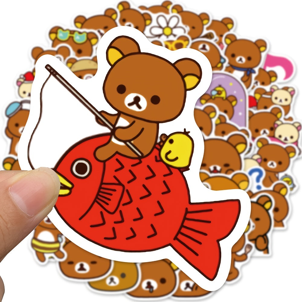 100pcs Cartoon Bear Stickers Animal Bear Diy Stickers Waterproof Stickers