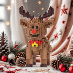 Christmas Reindeer Building Blocks Set DIY Craft Toy for Adults and Teens