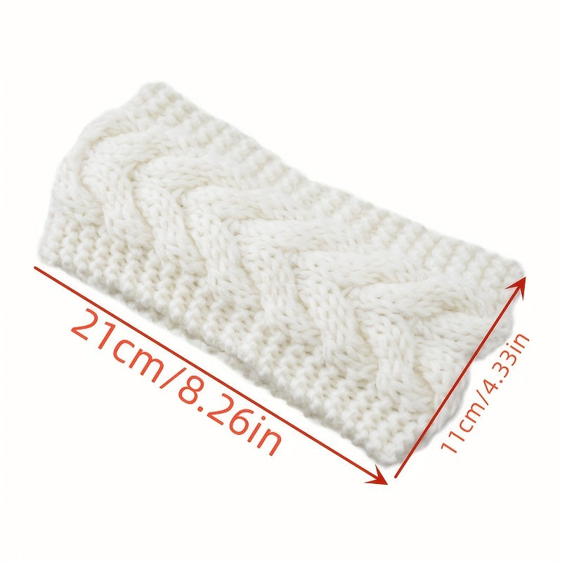 Ribbed Knitted Warm Headband for Women Soft Wide Head Wrap Ear Warmer