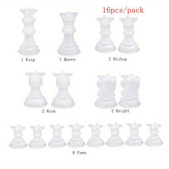 16pcs Chess Piece Resin Silicone Mold Kit