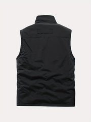 Cargo Vest Men's Zip Up Stand Collar Outwear