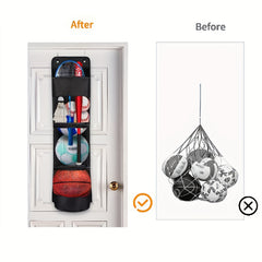 Basketball Hanging Storage Bag Over the Door Toy Organizer Sports Equipment