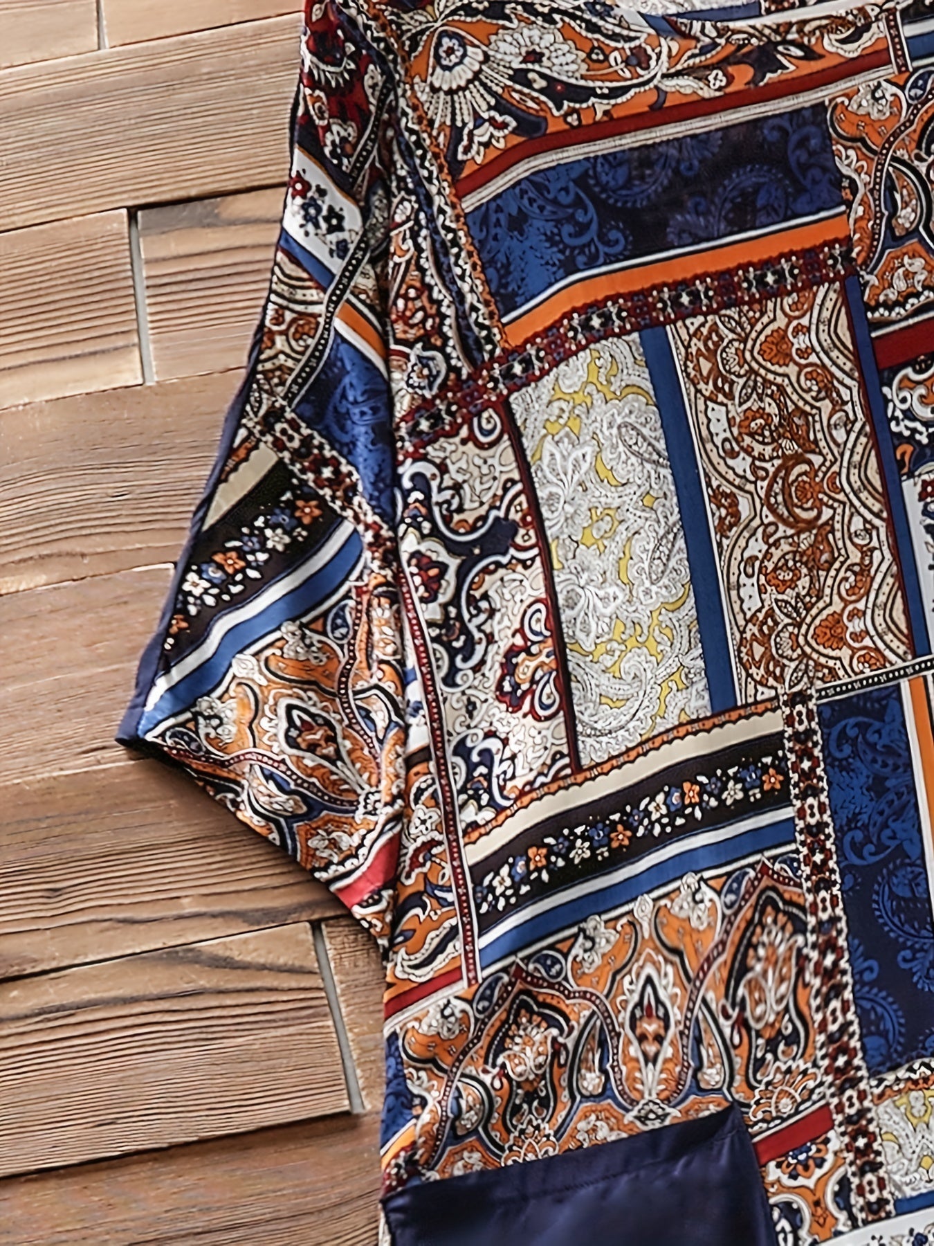 Colorblock Tribal Print Maxi Dress