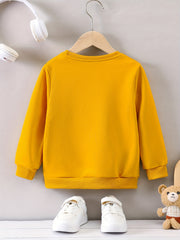 Boys Casual Bear Embroidered Pullover Sweatshirt