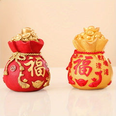 1 Piece Fortune Bag Money Jar Ornament Home Living Room Ornament Study Year Gift