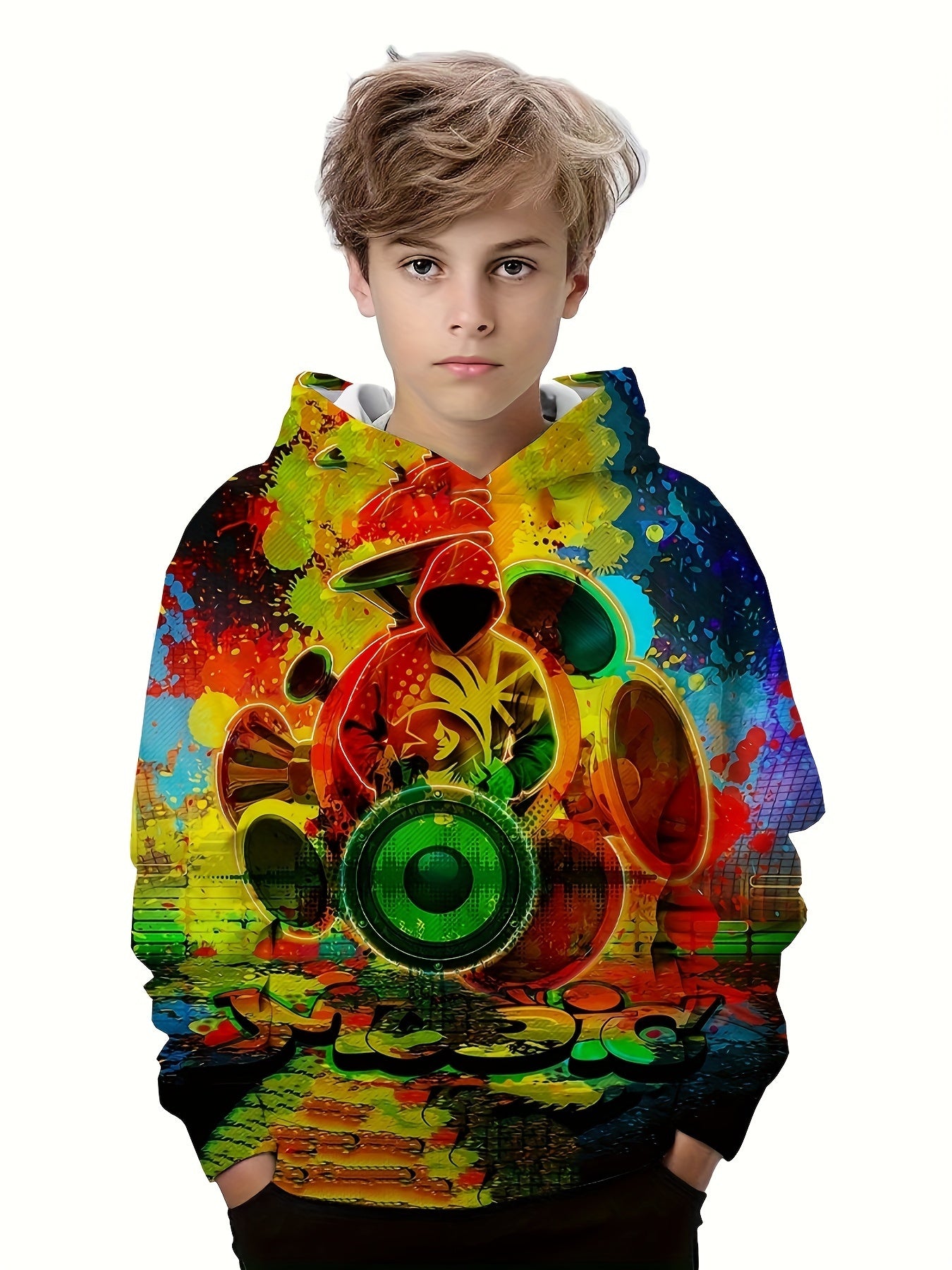 Kids Hoodies Long Sleeve Loose Hooded Sweatshirt