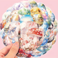 50 Whimsical Glass Ball Cartoon Stickers for Laptops Water Bottles Scrapbook