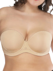 Solid Strapless Back Closure Push Up Bra
