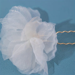 Girls Fairy Silk Flower Hairpin U Shape Tassel Hairpin