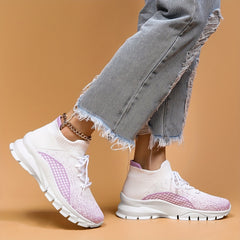 Fashionable Mesh Breathable Running Shoes Soft Non Slip Lightweight