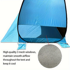 Portable Beach Tent For 2-3 People UPF 50 UV Protection Lightweight