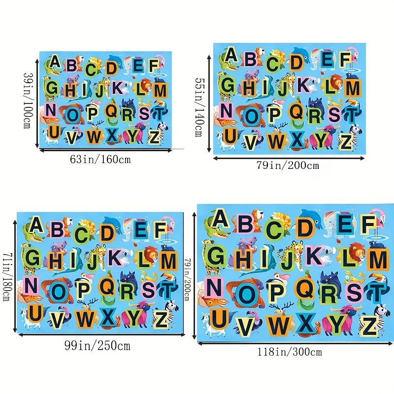 Educational Play Mat for Kids ABC Numbers Animals Non Slip Machine Washable