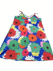 Women's Plus Floral Print V Neck Lounge Dress