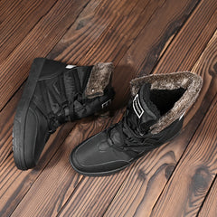 Men's High Top Snow Boots Winter Warm Fleece Non Slip Lace Up