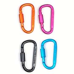 4pcs D-shaped Carabiner Buckle Keychain for Camping Hiking Outdoor