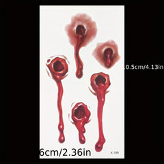 Scar Tattoo Stickers Halloween Decorations Realistic Wounds Waterproof Stickers