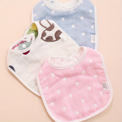 3pcs Baby Feeding Drool Bib Set Crown Cloud Heart Pattern Infants Saliva Towel